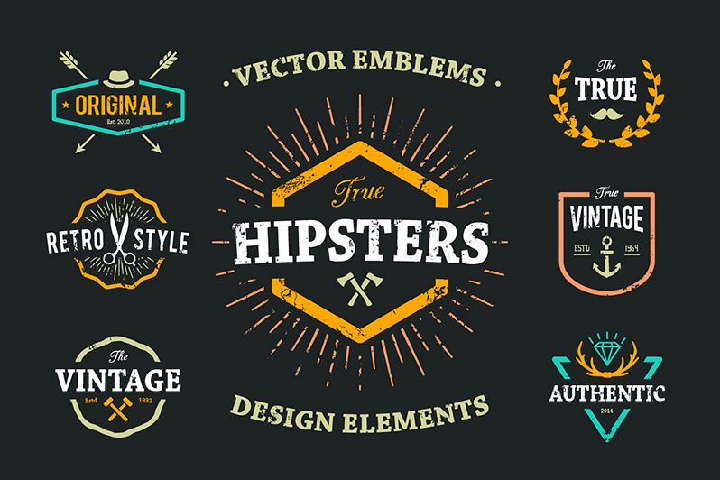 798x532 True Hipster Vector Set