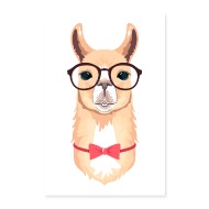190x190 Alpaca Hipster Vector Illustration By Yakoazon Poster Spreadshirt