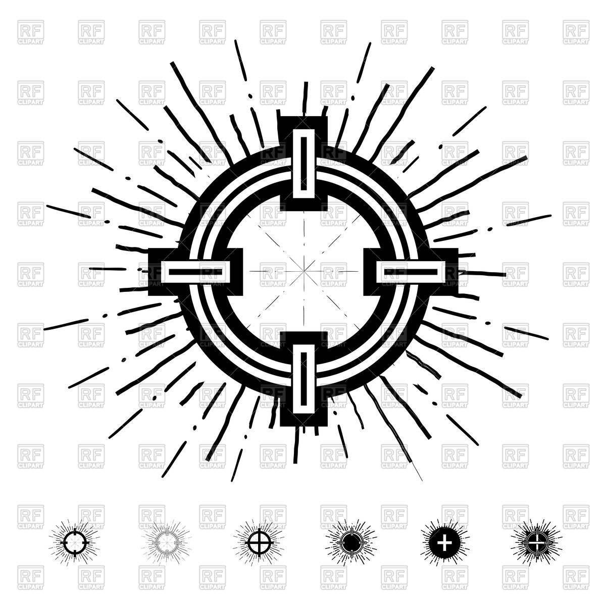 1200x1200 Hipster Style Vintage Aim With Starbursts Ray Vector Image