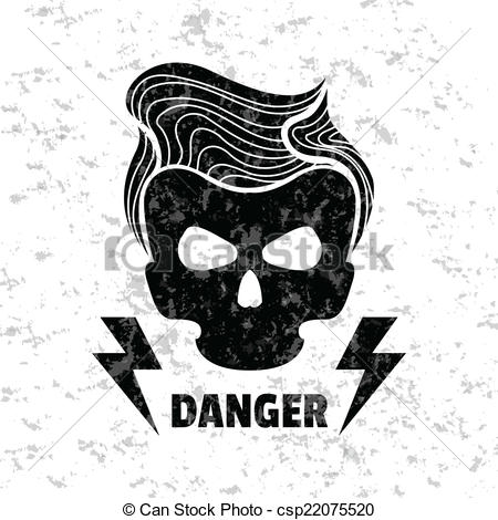 450x470 Skull Hipster. Vector Illustration. Template For Design T Shirts