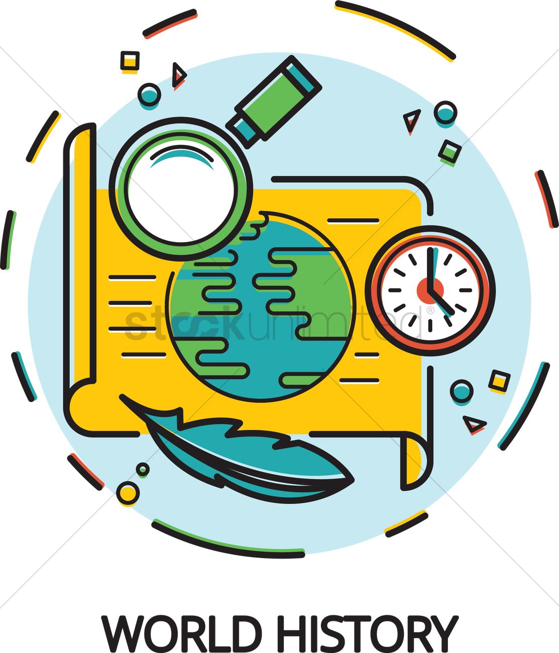 1113x1300 World History Concept Design Vector Image