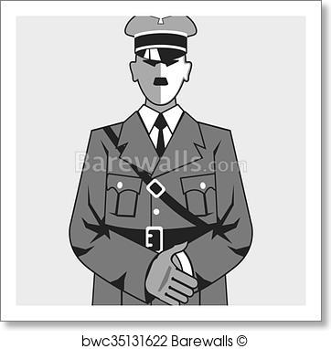362x382 Art Print Of Hitler Cartoon Simplified Vector Barewalls Posters