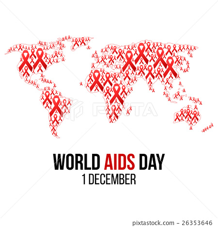 450x468 Vector Illustration Of Hiv,aids Awareness.
