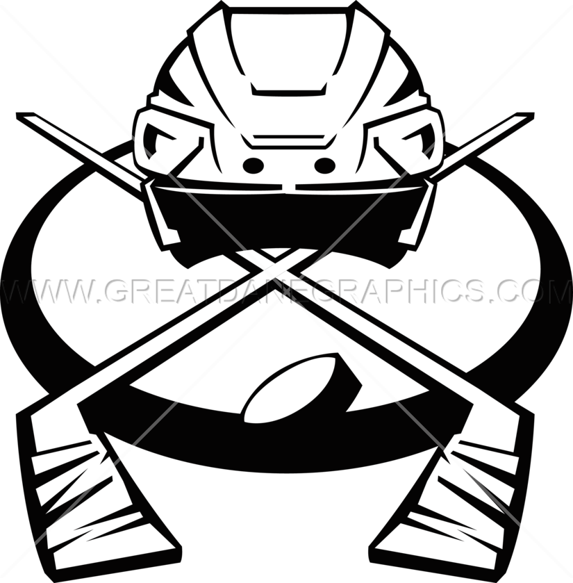 825x839 Hockey Helmet With Sticks Production Ready Artwork For T Shirt