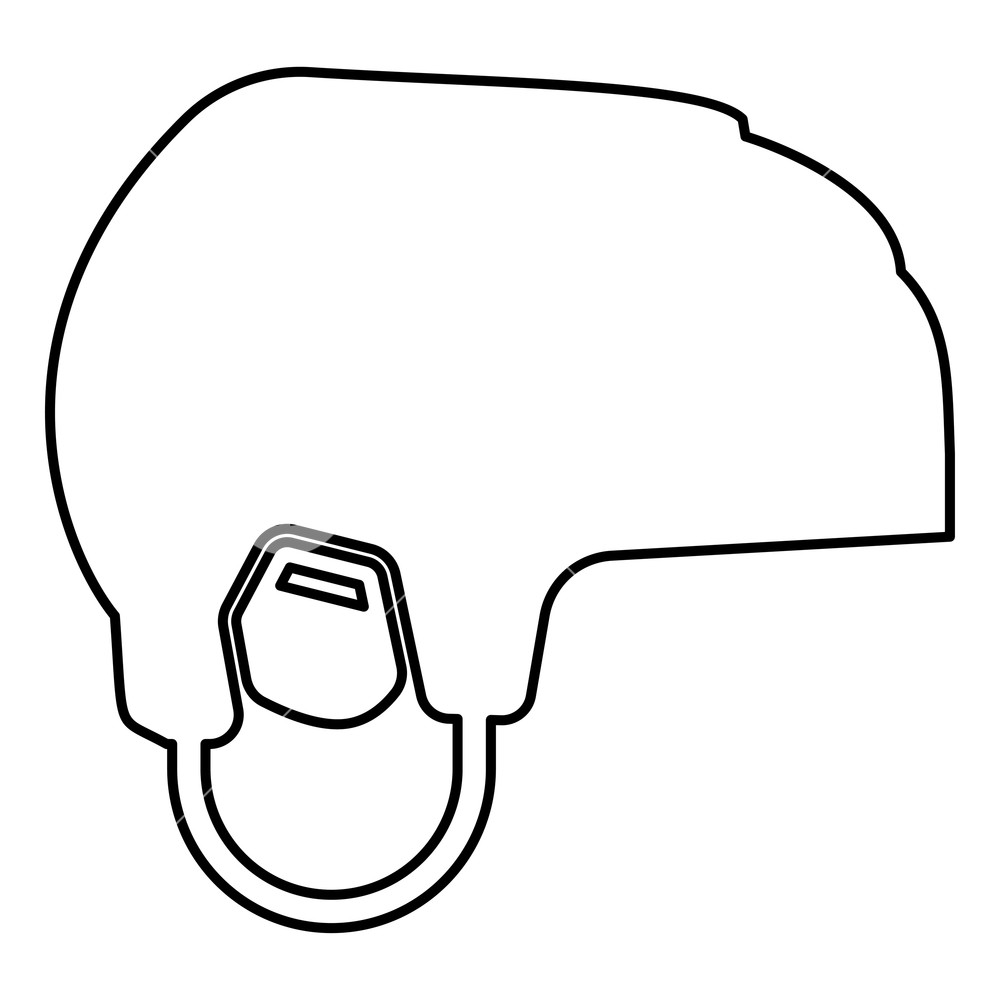 1000x1000 Hockey Helmet Icon Black Color Vector Illustration Flat Style