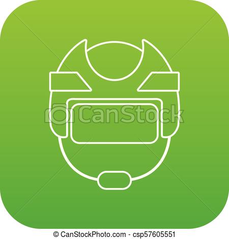 450x470 Hockey Helmet Icon Green Vector Isolated On White Background.