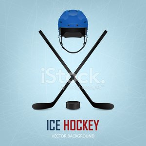 300x300 Ice Hockey Helmet, Puck And Vector Background Premium Clipart