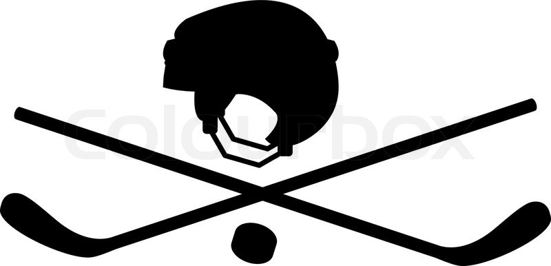 800x386 Pirate Character In The Form Of Hockey Sticks And Helmets Stock