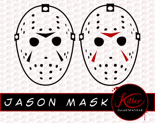 642x510 Jason Mask Vector 3 Pack Hockey Mask Clip Art Horror Etsy