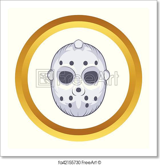 561x581 Free Art Print Of Hockey Goalie Mask Vector Icon, Cartoon Style