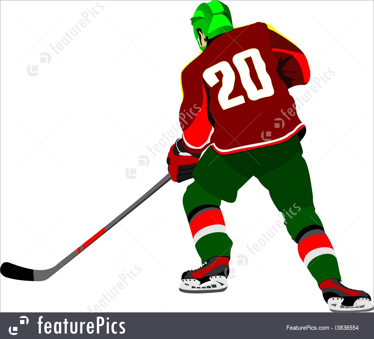 1300x1179 Ice Hockey Player Vector