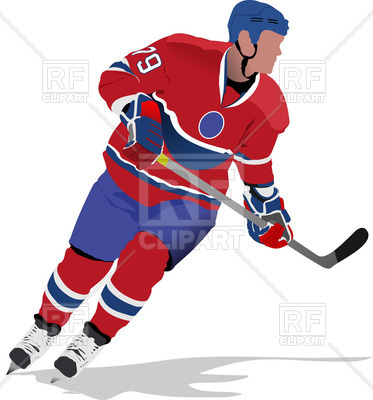 373x400 Ice Hockey Player With Hockey Stick On Ice Vector Image Vector