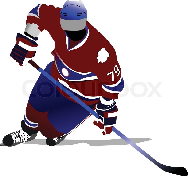 800x748 Ice Hockey Player. Vector Illustration Stock Vector Colourbox