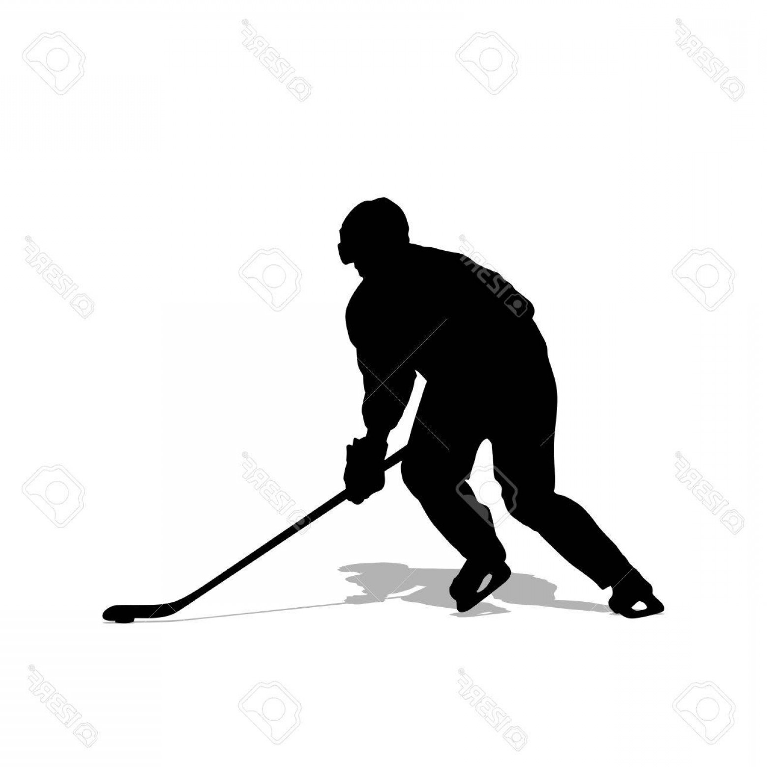 1560x1560 Photostock Vector Ice Hockey Player Vector Silhouette Shadow