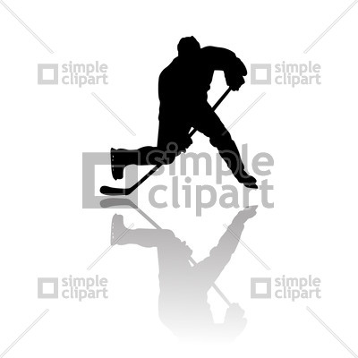 400x400 Silhouette Of Hockey Player Vector Image