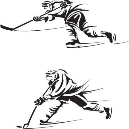 425x425 Free Vector Ice Hockey Players Silhouette Logo Free Vectors Ui