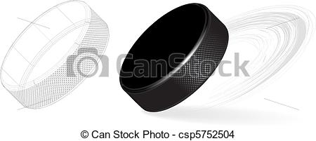 450x201 Hockey Puck Isolated On White Background. Vector.