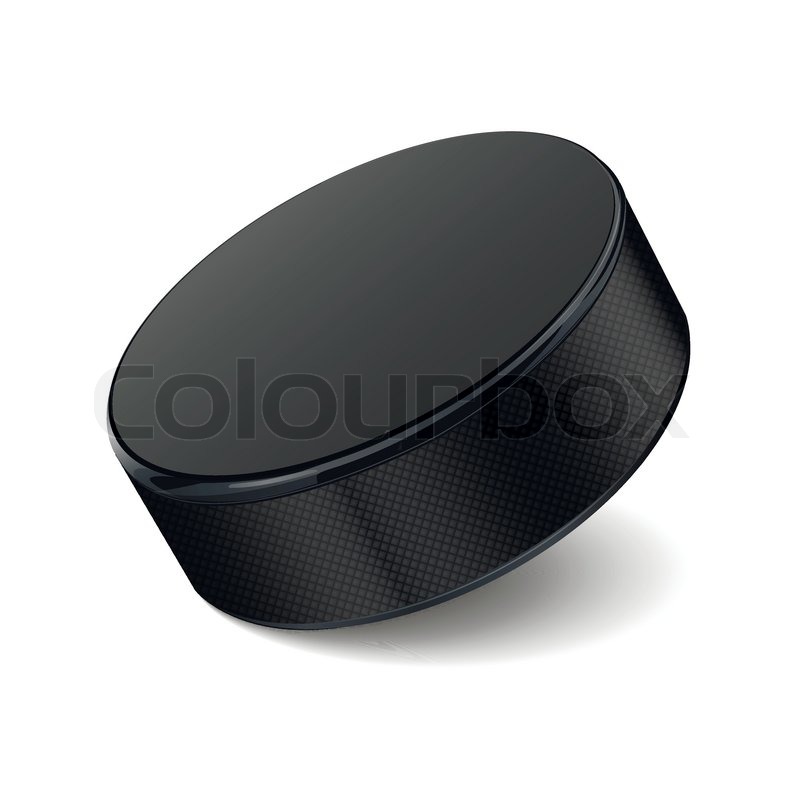800x800 Detailed Hockey Puck Isolated On White Background. Vector