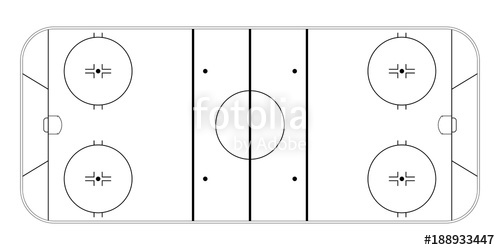 500x250 Ice Hockey Rink. Sport Field Background. Vector Illstration
