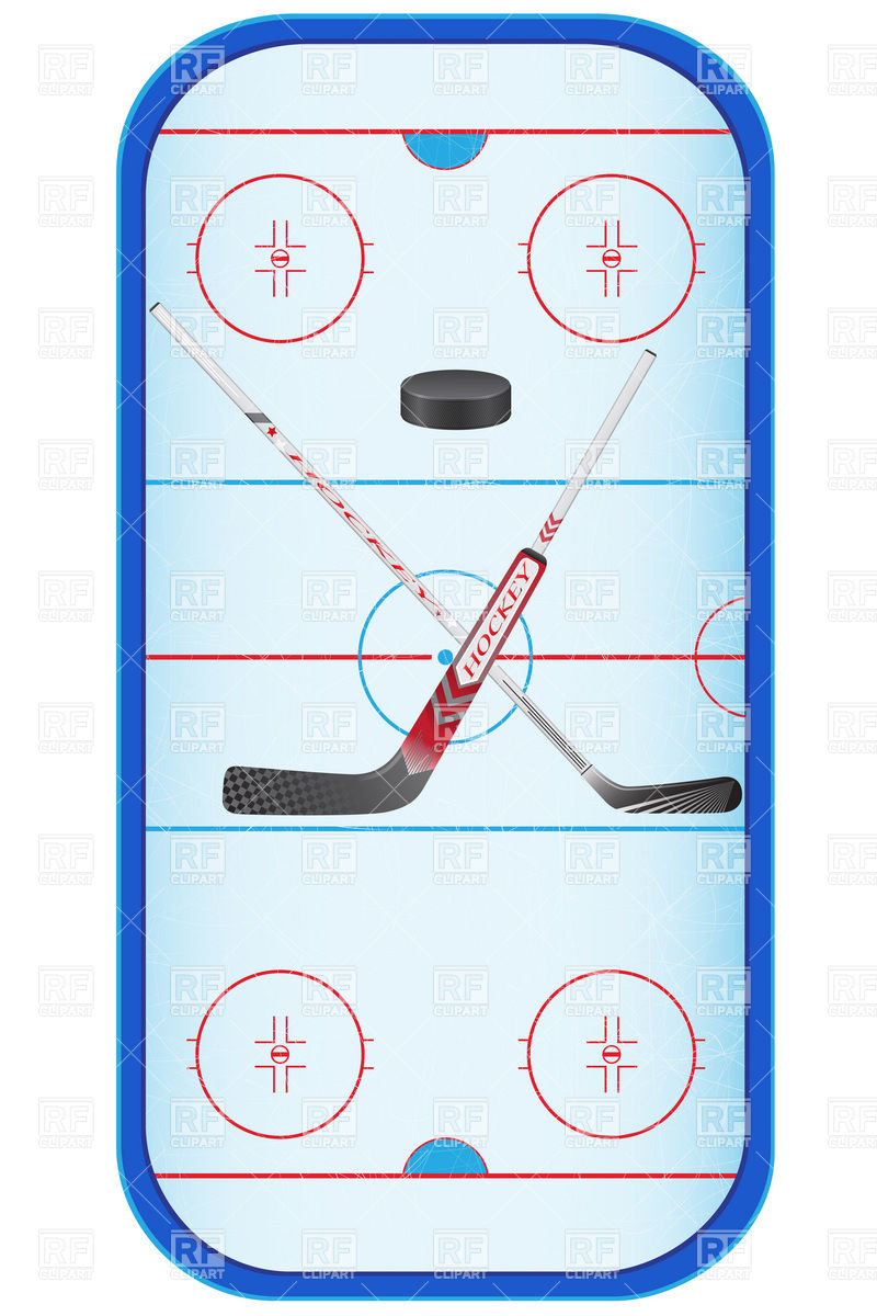 800x1200 Hockey Rink (Stadium) And Hockey Stick Vector Image Vector