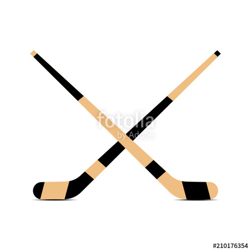 500x500 Ice Hockey Sticks. Two Crossed Ice Hockey Sticks. Vector