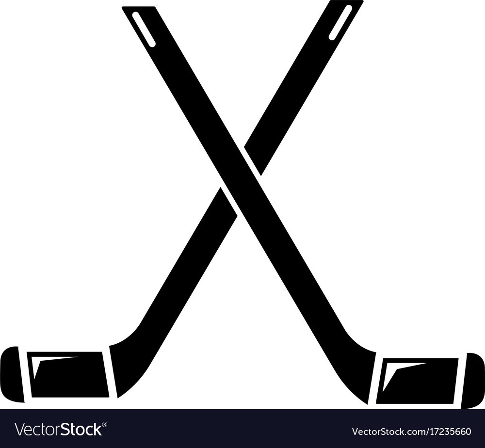 1000x924 Two Crossed Hockey Sticks Icon Simple Style Vector 17235660