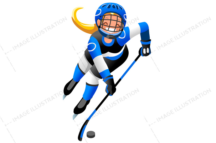 690x459 Hockey Vector Cartoon Girl Icon