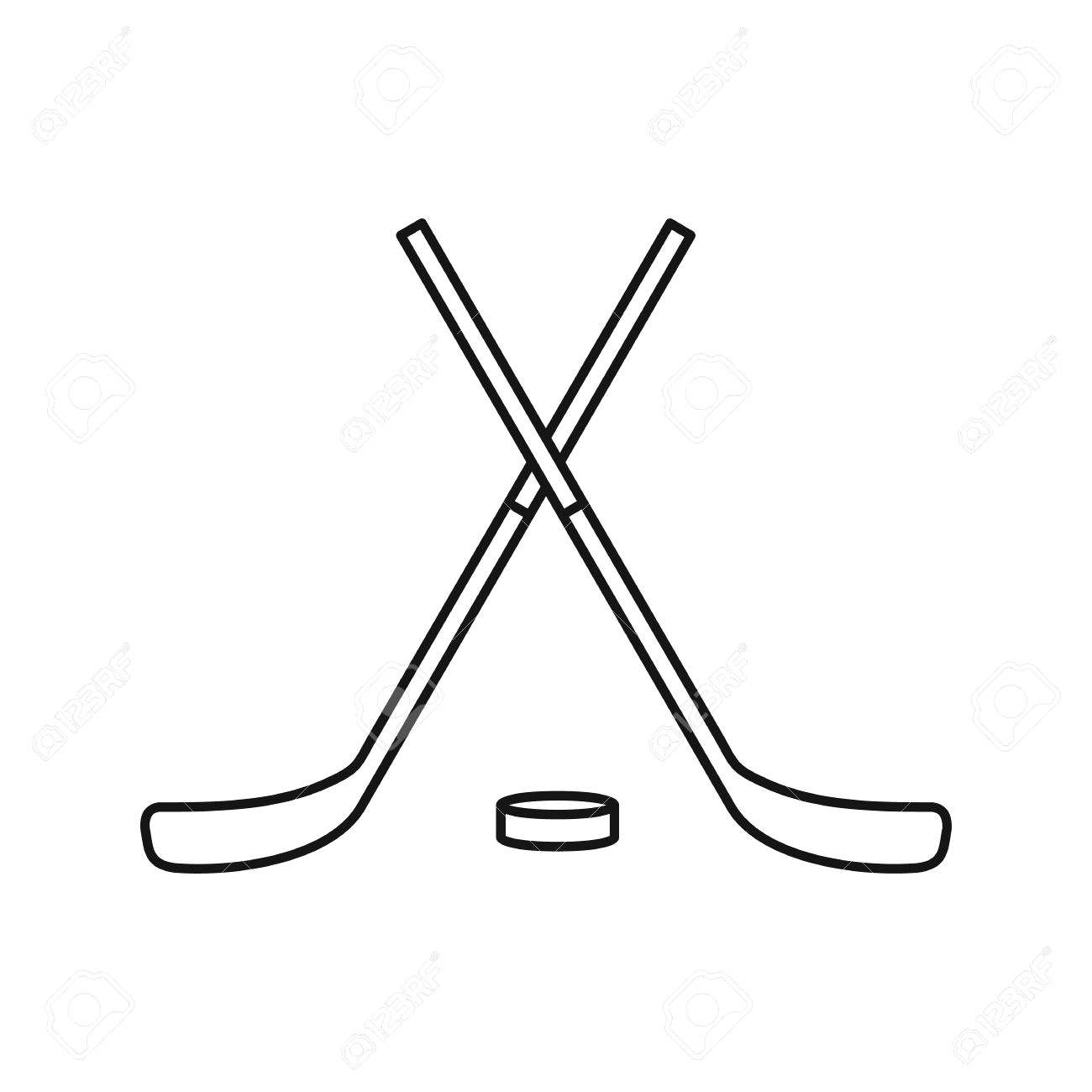 1300x1300 Puck Hockey Stick Vector