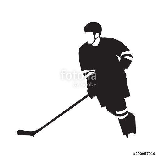 500x500 Ice Hockey Player, Abstract Vector Silhouette Stock Image And