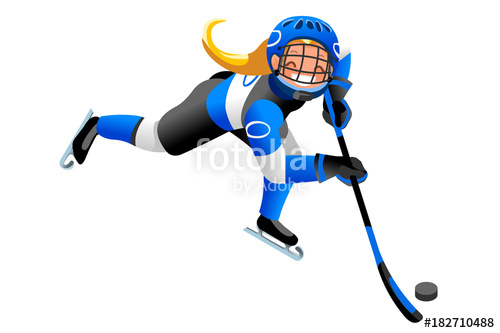 500x333 Ice Hockey Vector Cartoon Clipart. Winter Sports Background With