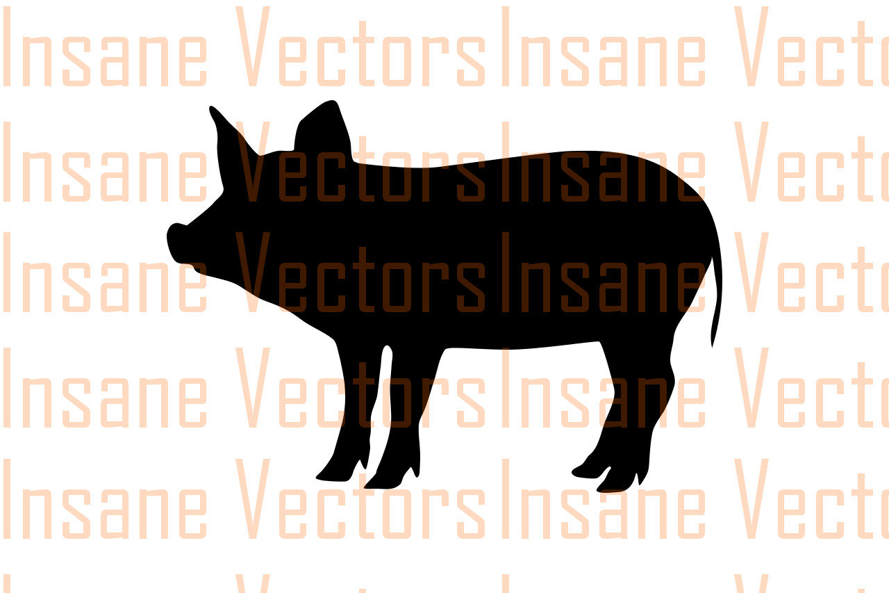 1280x853 Pig Vector Silhouette Clip Art Image Pig Vector Pig Etsy