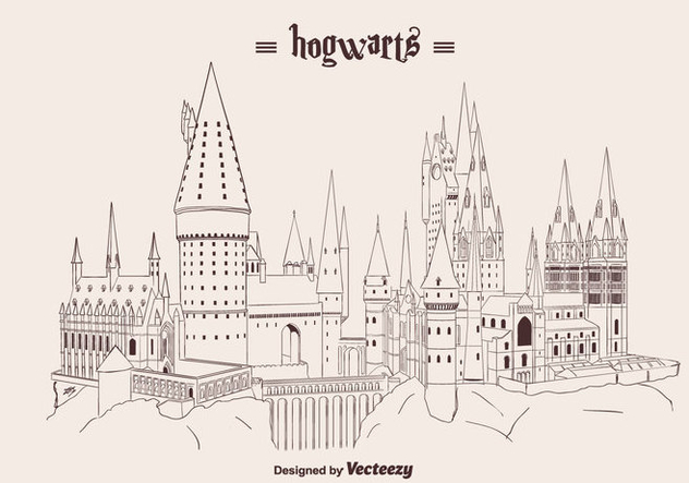 632x443 Hand Drawn Hogwarts Vector Free Vector Download 366439 Cannypic