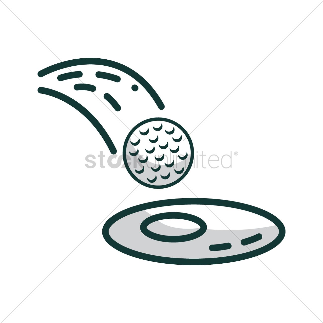 1300x1300 Golf Ball Entering The Hole Vector Image