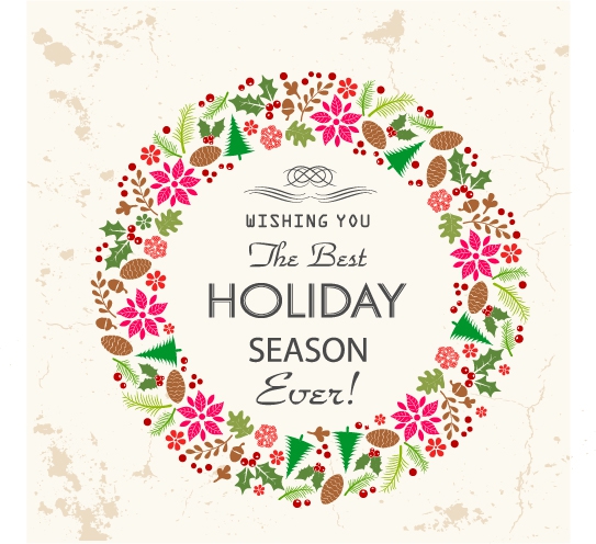 543x496 Retro Holiday Card Free Vector 4vector