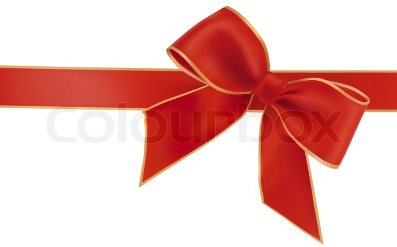 800x498 Gift Red Bow With A Ribbon. Vector. Stock Vector Colourbox