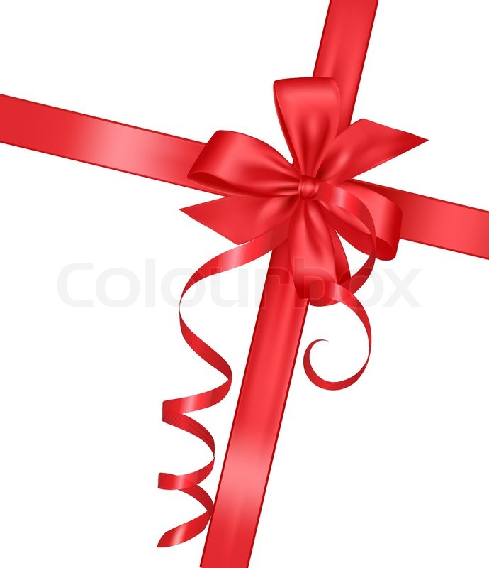 690x800 Holiday Red Bow With A Ribbon. Vector. Stock Vector Colourbox