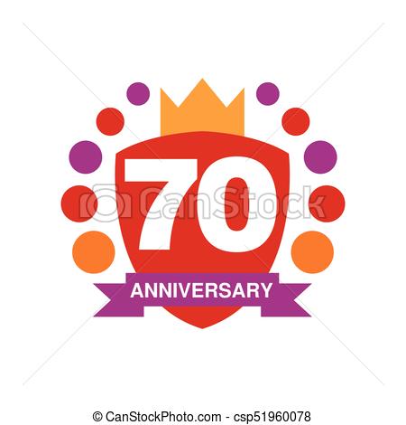 450x470 70th Anniversary Colored Logo Design, Happy Holiday Festive
