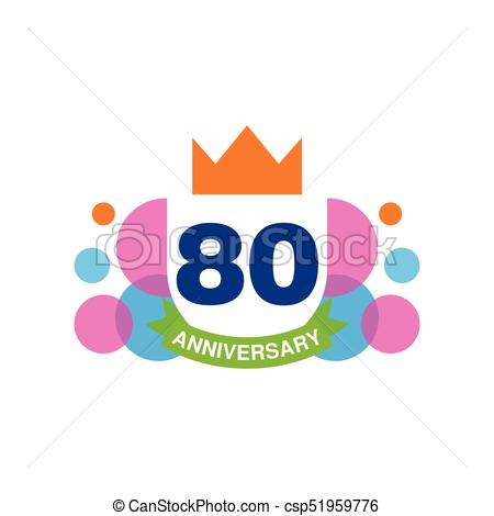 450x470 80th Anniversary Colored Logo Design, Happy Holiday Festive