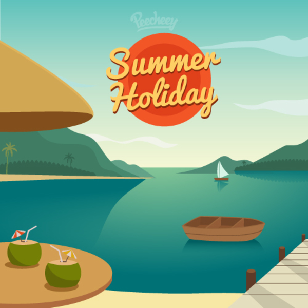 600x600 Summer Holiday Free Vector 123freevectors