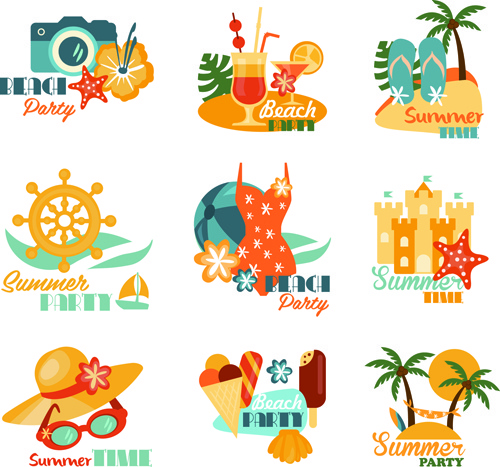 500x467 Summer Beach Holiday Labels Vintage Vector Free Vector In
