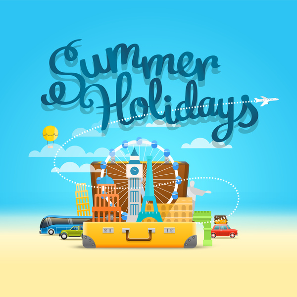 600x600 Travel World With Summer Holiday Vector Free Download