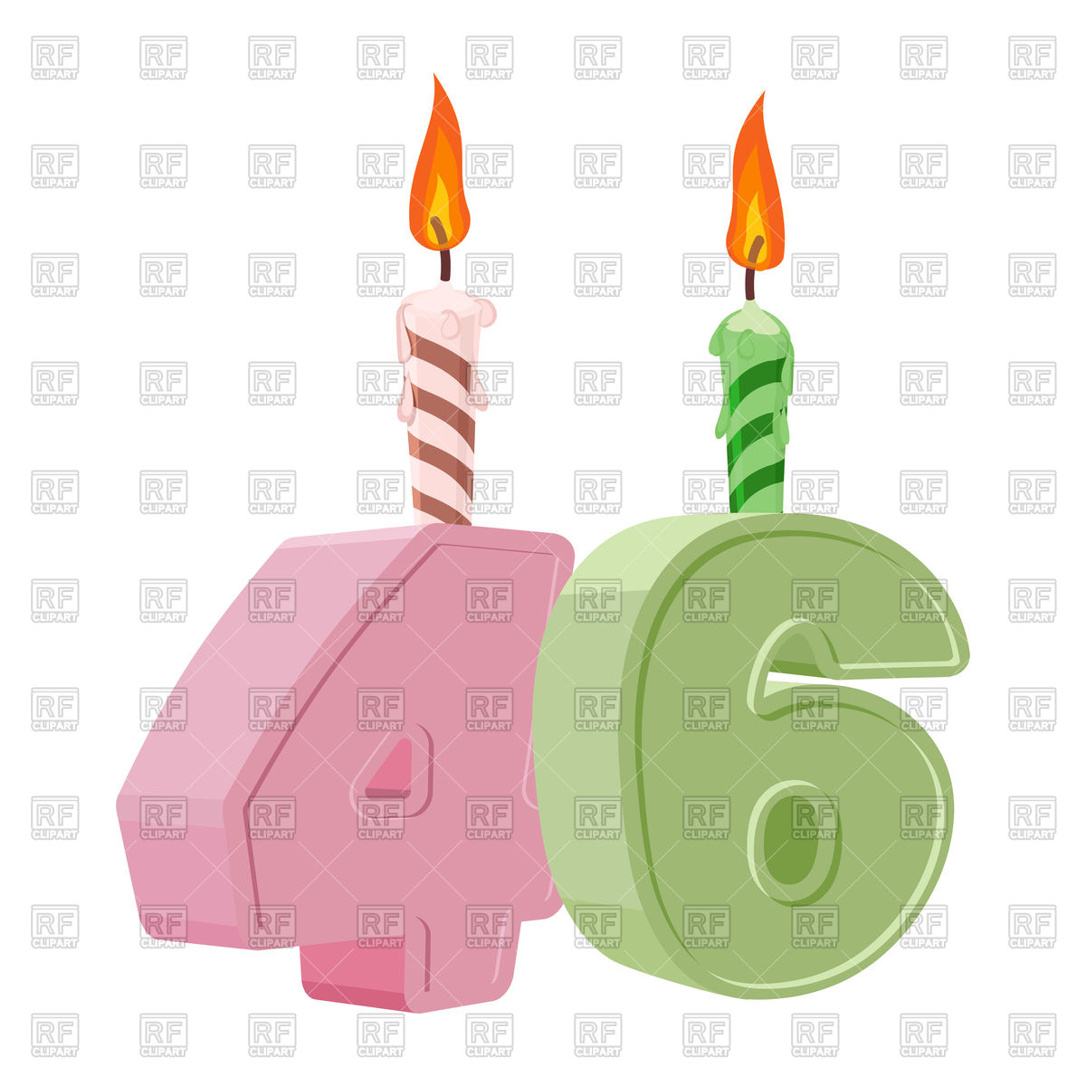 1200x1200 46th Birthday Candle For Holiday Cake Vector Image Vector