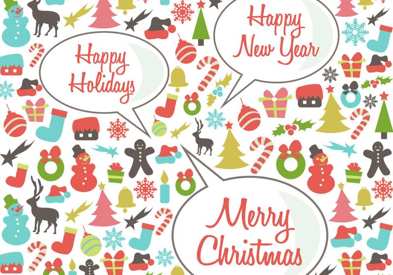 800x560 Retro Happy Holidays Vector Background