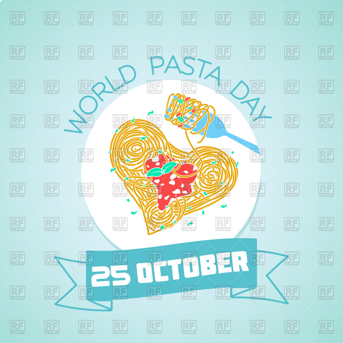 1200x1200 World Pasta Day Greeting Card With Spaghetti