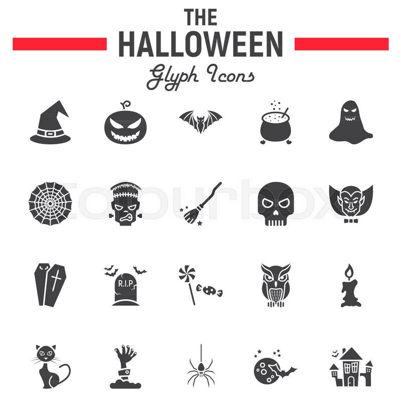 800x800 Halloween Glyph Icon Set, Scary Symbols Collection, Horror Holiday