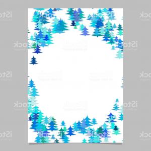 300x300 Random Seasonal Pine Tree Card Template Blank Holiday Vector