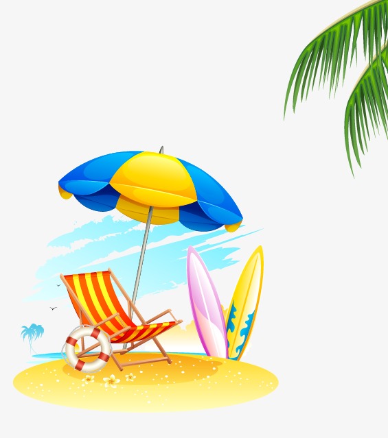 565x639 Seaside Resort Scene, Holiday Vector, Vector Parasol, Vector Beach