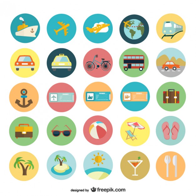 626x626 Summer Holiday Flat Icons Vector Free Download