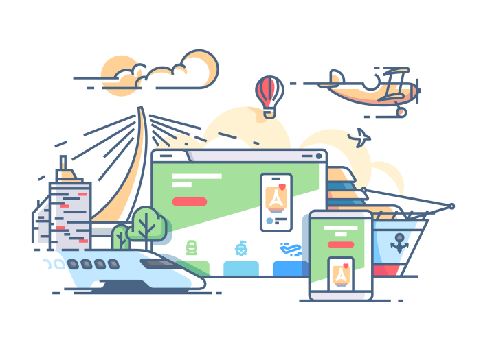 700x525 Travel Agency Web Site Illustration