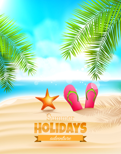 474x600 Tropical Summer Holidays Vector Background Art Free Vector In
